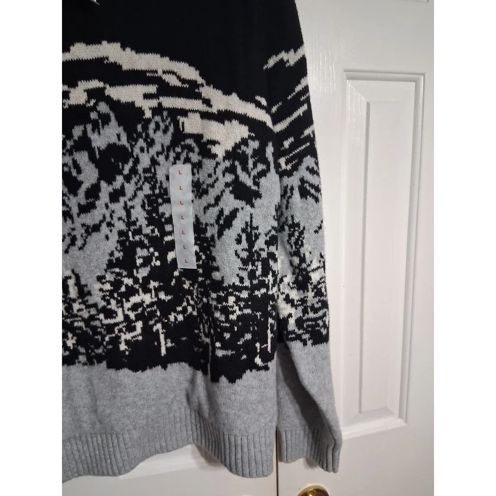 NWT Men's Old Navy SoSoft Crewneck Sweater Size XL Black/Gray